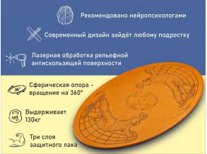 Баланс борд деревянный спортивный 50*25 см