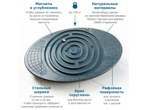 Балансборд спортивный для всей семьи крашенный 58х38 см ChiDe