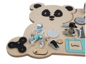 Деревянная манипуляционная доска Teddy Bear PREMIUM 40х60х12 см, развивающий бизиборд для детей от 3 лет, ChiDe