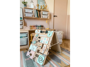 Деревянная манипуляционная доска Woobiboard PREMIUM PLAY Standing 50х62,5 см, развивающий бизиборд для детей от 3 лет, ChiDe