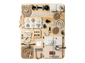 Деревянная манипуляционная доска Woobiboard PREMIUM PLAY 50х62,5 см, развивающий бизиборд для детей от 3 лет, ChiDe