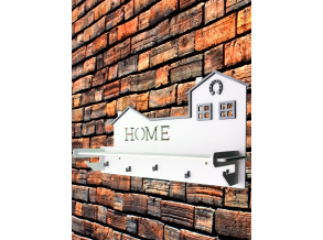 Ключниця настінна дерев'яна біла "Home" 30х15 см  ChiDe