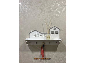 Ключниця настінна дерев'яна біла "Home" 30х15 см  ChiDe