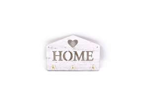 Ключница настенная деревянная белая "HOME"  20х15 см ChiDe