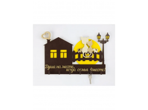 Ключница настенная деревянная комбинированная с декором  27х20 см ChiDe