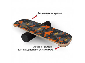 Балансборд GRIP О + ролик 13  см корок. Баланс борд. Баллансир. Балансувальна дошка для розвитку
