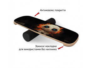 Балансборд GRIP БАВОВНЯТКО  +  ролик 13 см гума. Баланс борд. Балансир. Балансувальна дошка для розвитку