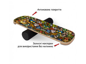 Балансборд GRIP UA  + ролик 10 см фетр. Баланс борд. Балансир. Балансувальна дошка для розвитку