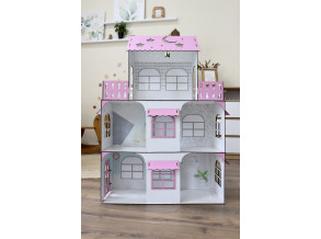Кукольный домик из дерева Королевский дворец розовый 105х80х35 см без мебели. Домик кукольный розовый без мебели от CHIDE