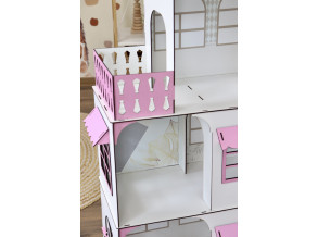 Кукольный домик из дерева Королевский дворец розовый 105х80х35 см без мебели. Домик кукольный розовый без мебели от CHIDE