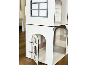 Кукольный домик из дерева Королевский серый дворец 105х80х35 см без мебели. Домик кукольный серый без мебели от CHIDE