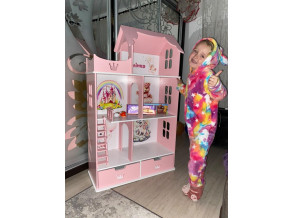 Кукольный домик для Барби с дерева. Домик для кукол 130х75х30см см без обоев