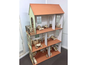 Кукольный домик для Барби с дерева. Домик для кукол  96х43х150 см без мебели